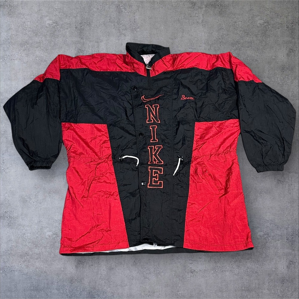 Vintage Starter Pullover Windbreaker Jacket Black Red Spell Out Men's‎ Large